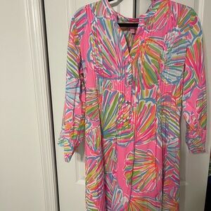 Lilly Pulitzer Pink and Green Swirl Dress